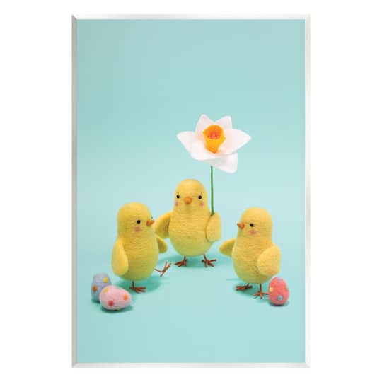 Stupell Industries Spring Chicks Floral Easter Eggs Wall Plaque Art